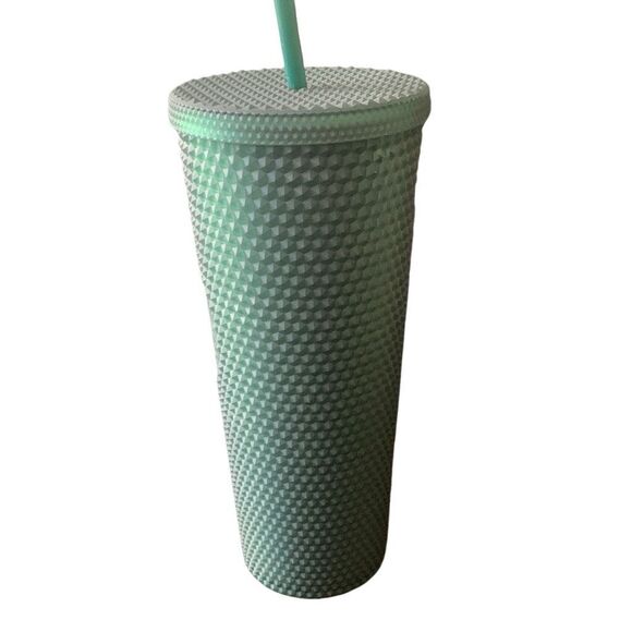 Pre Owned Starbucks 2022 Dark Green Studded Cold Cup Tumbler Must Have Addition - Picture 3 of 14